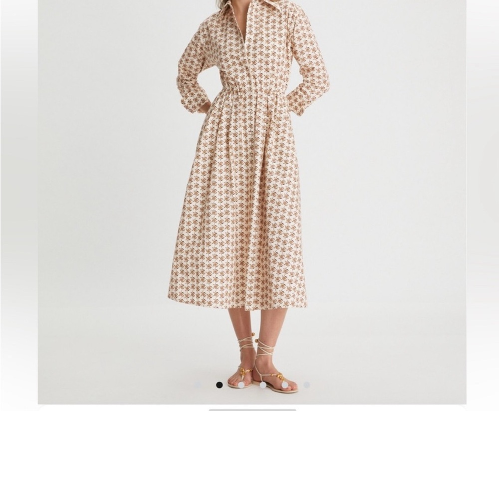 Tory Burch Pink A-Line Dress with Bishop Sleeves